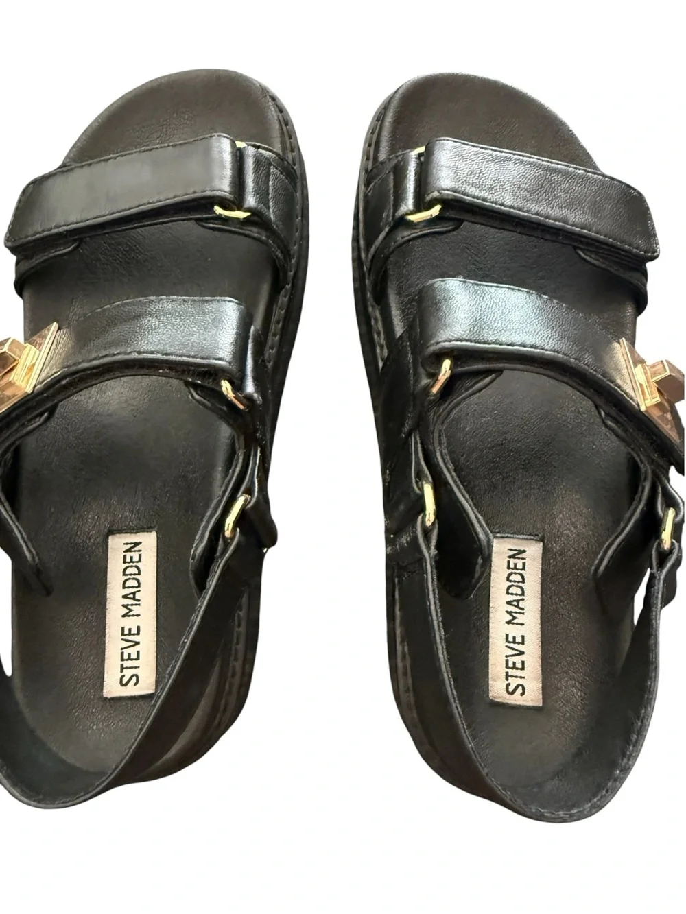 Steve Madden Bigmona Platform Sandals Black 7